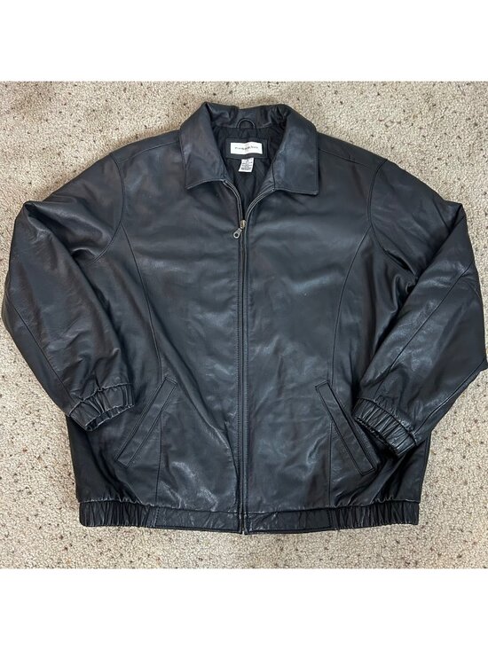 Preston & York Other - Vintage Preston & York Black Leather Bomber Jacket Classic Size XL Men's
